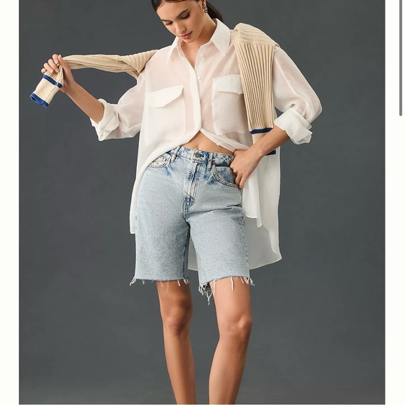 ANTHROPOLOGIE Unpublished Faye High-Rise Relaxed Longline Shorts - Picture 2 of 5